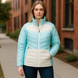 NWT Columbia Women's Powder Lite Ii Full Zip Jacket Color: Aqua Haze,